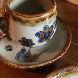 Unique dinner set 24 Dishes with Blue Floral & birds Motif 24 units set.